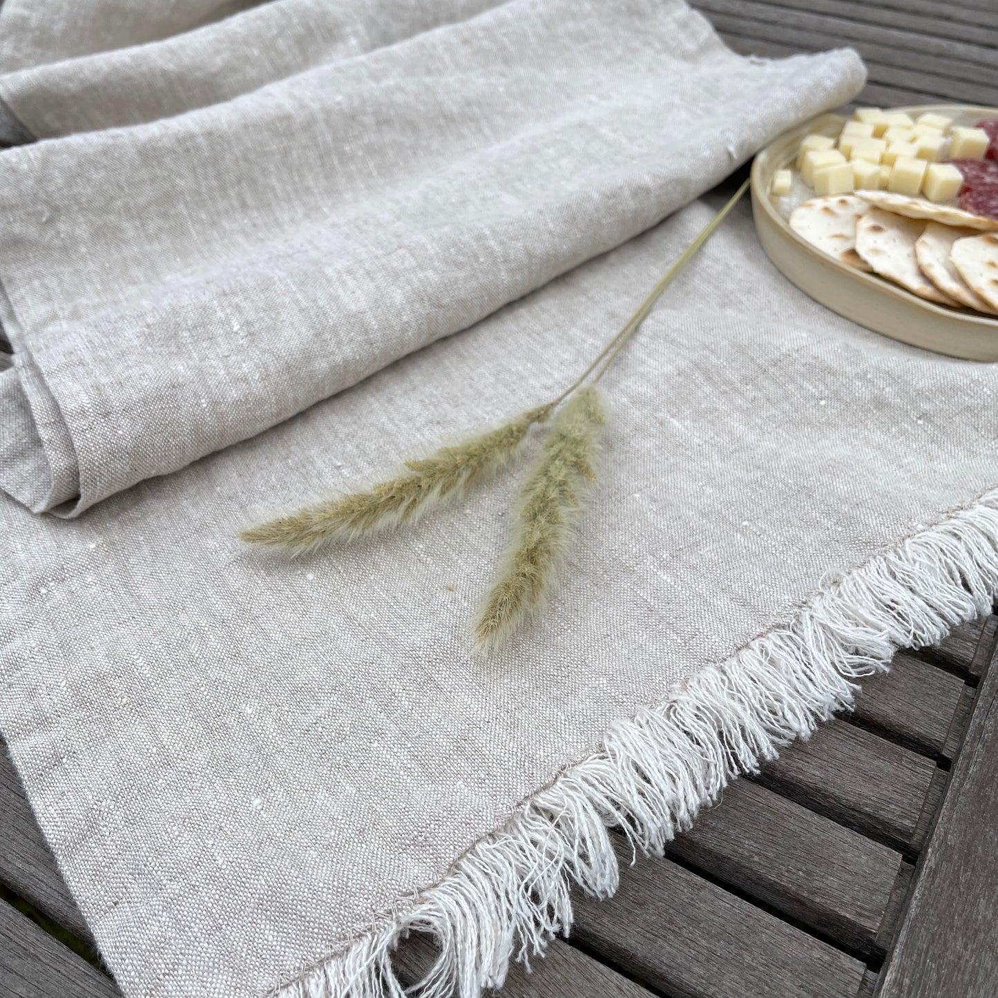 Greige Flax Table Runner