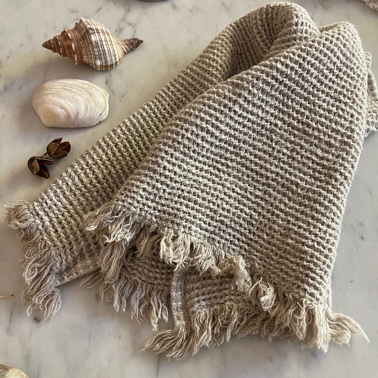 Flax Waffle Hand Towel