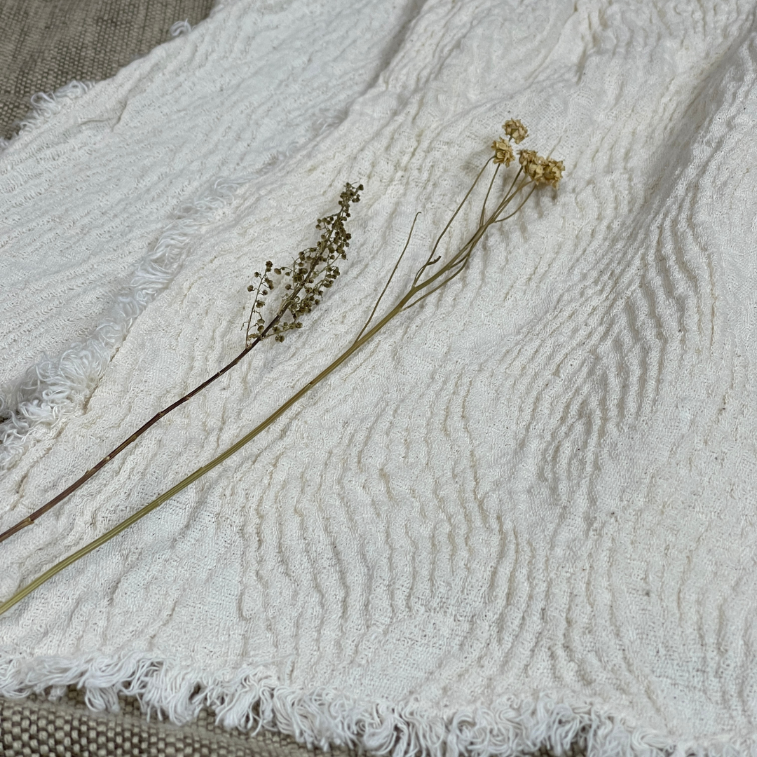 Ivory Flax Linen Throw