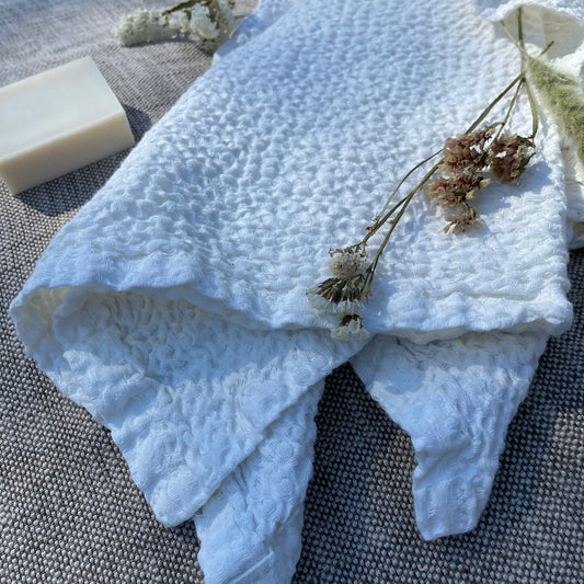 Warm White Waffle Bath Sheet/ XXL Towel