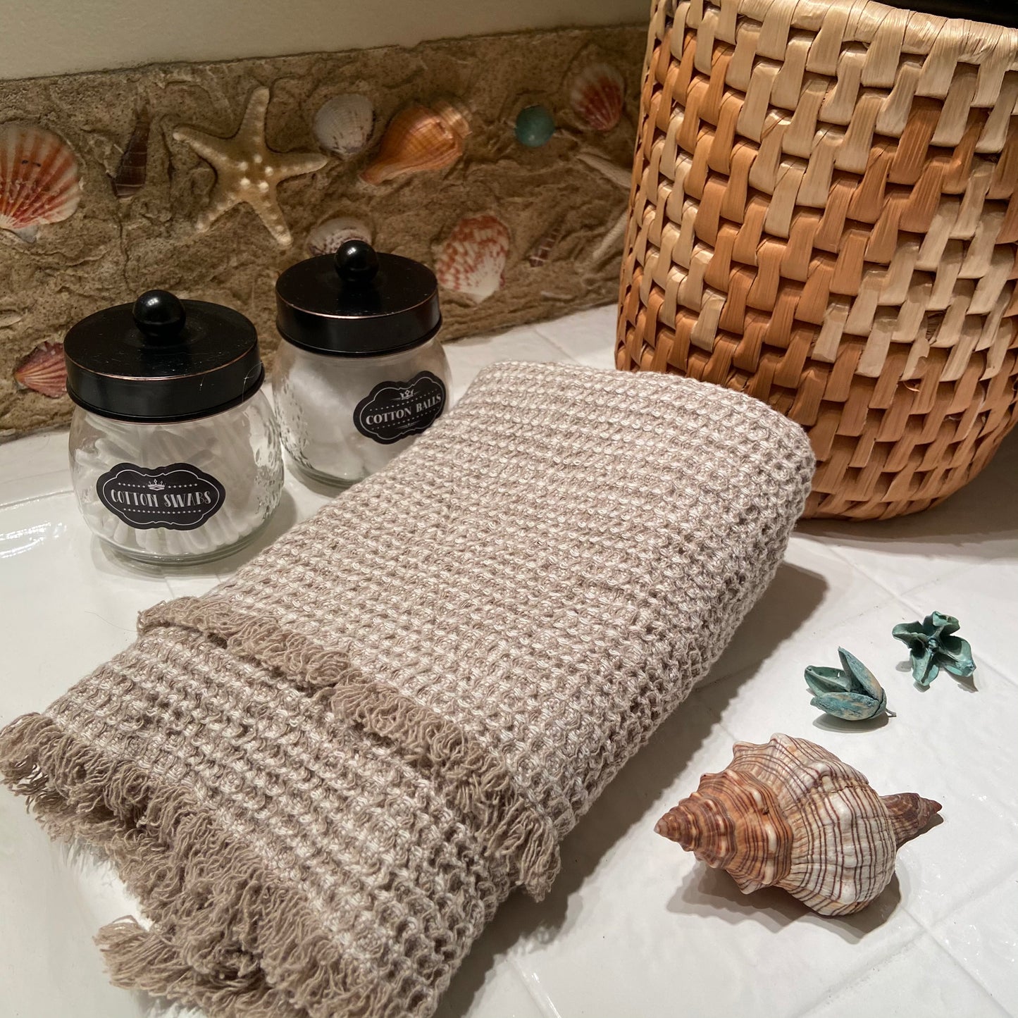 Flax Waffle Hand Towel