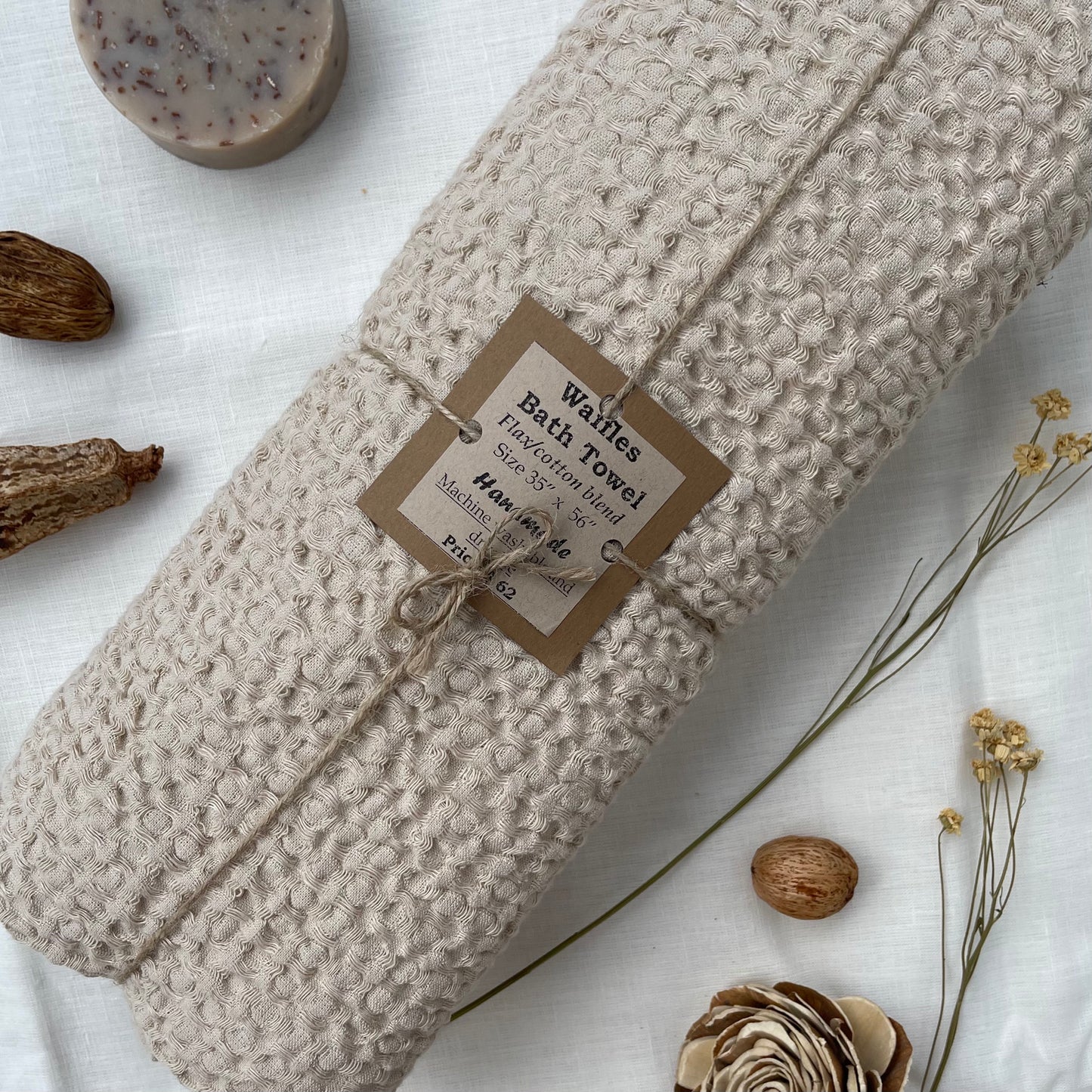 Waffle Bath Towel Pebble Color
