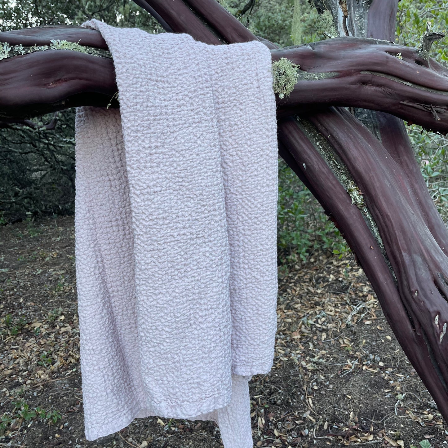 Waffle Bath Towel Pink Pearls Color