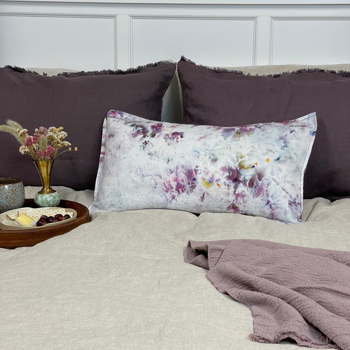 Mauve Greige Flax Duvet Cover