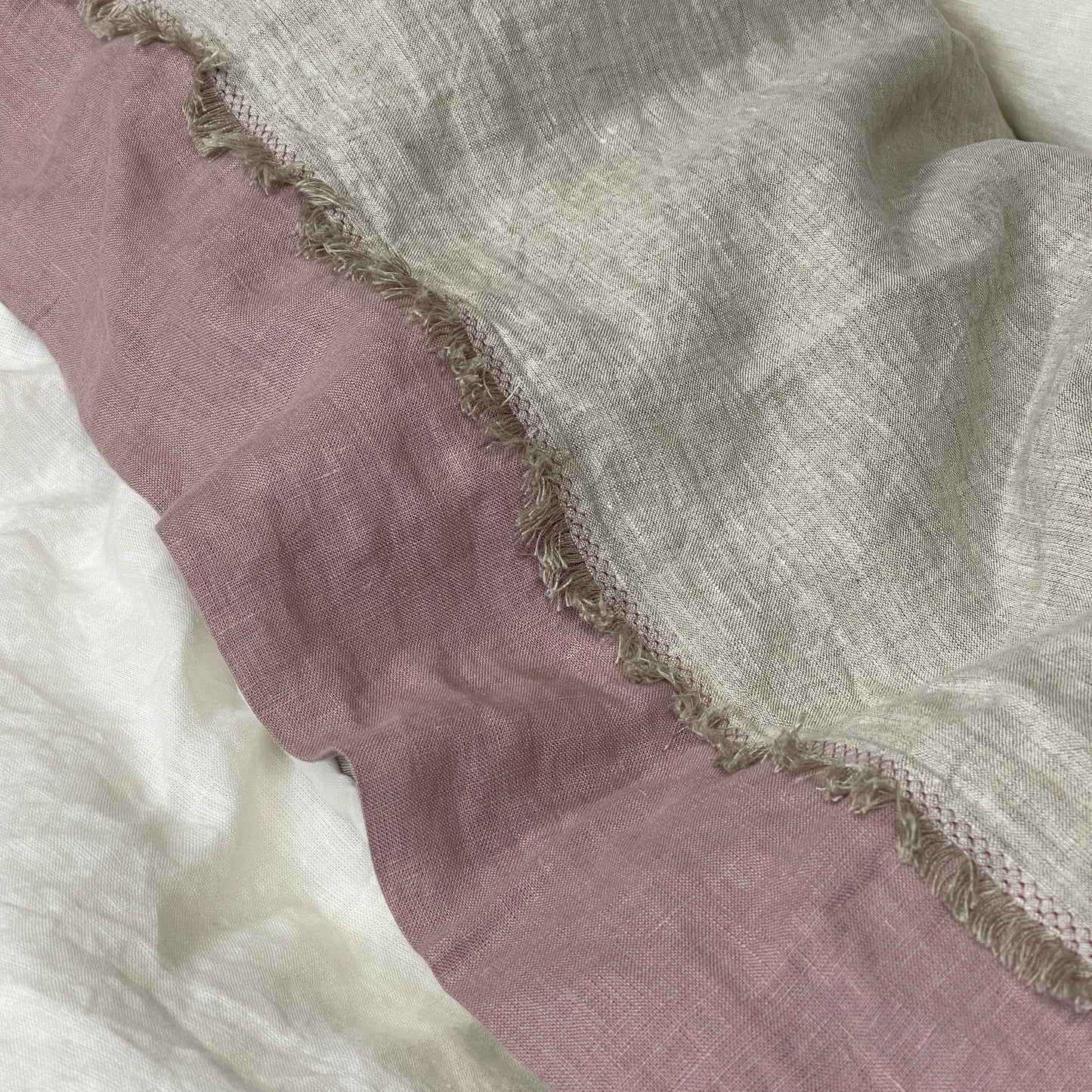 Greige Mauve Flat Sheet with Deco Detail