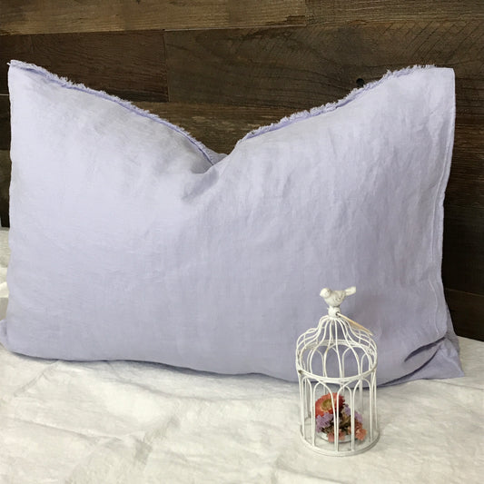 Silver Lilas Flax Pillowcase Sham