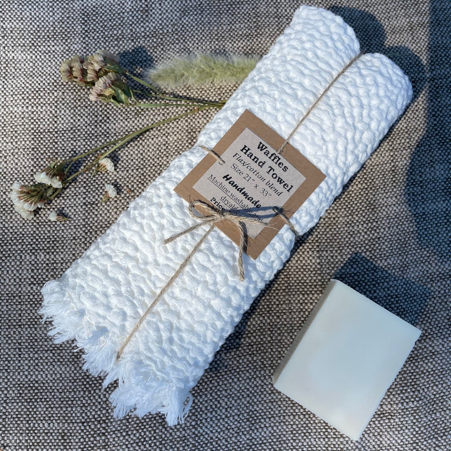 Warm White Waffle Hand Towel – Old World Linen