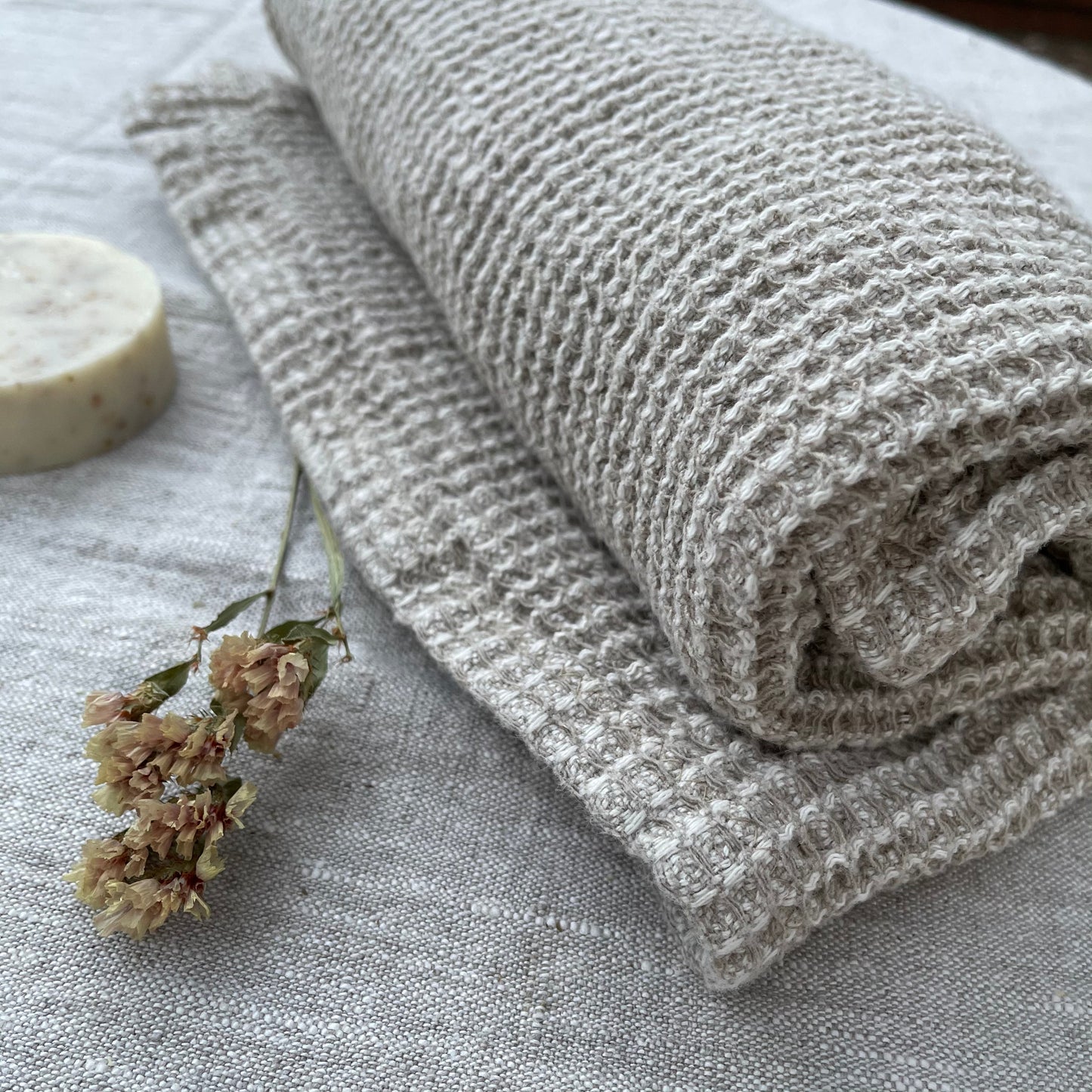 Flax Waffle Bath Towel