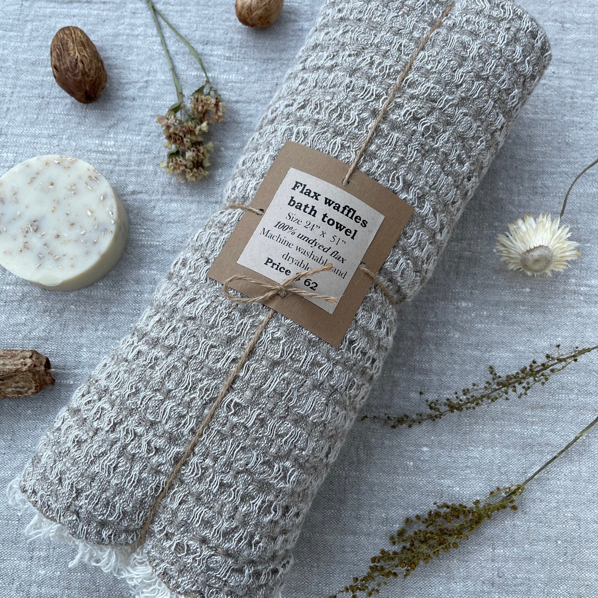 Flax Waffle Hand Towel – Old World Linen