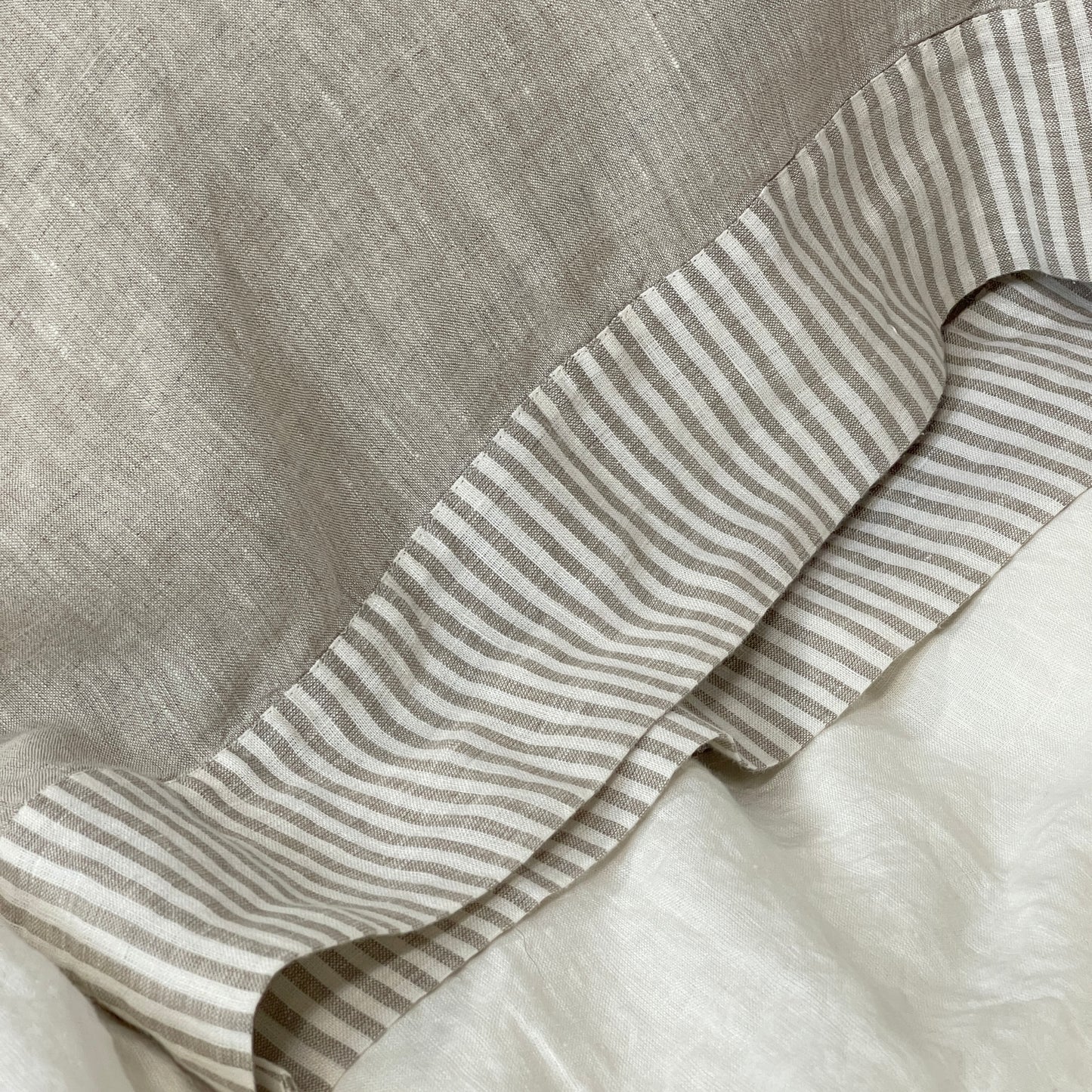 Stripe Accent Greige Flax Pillowcase