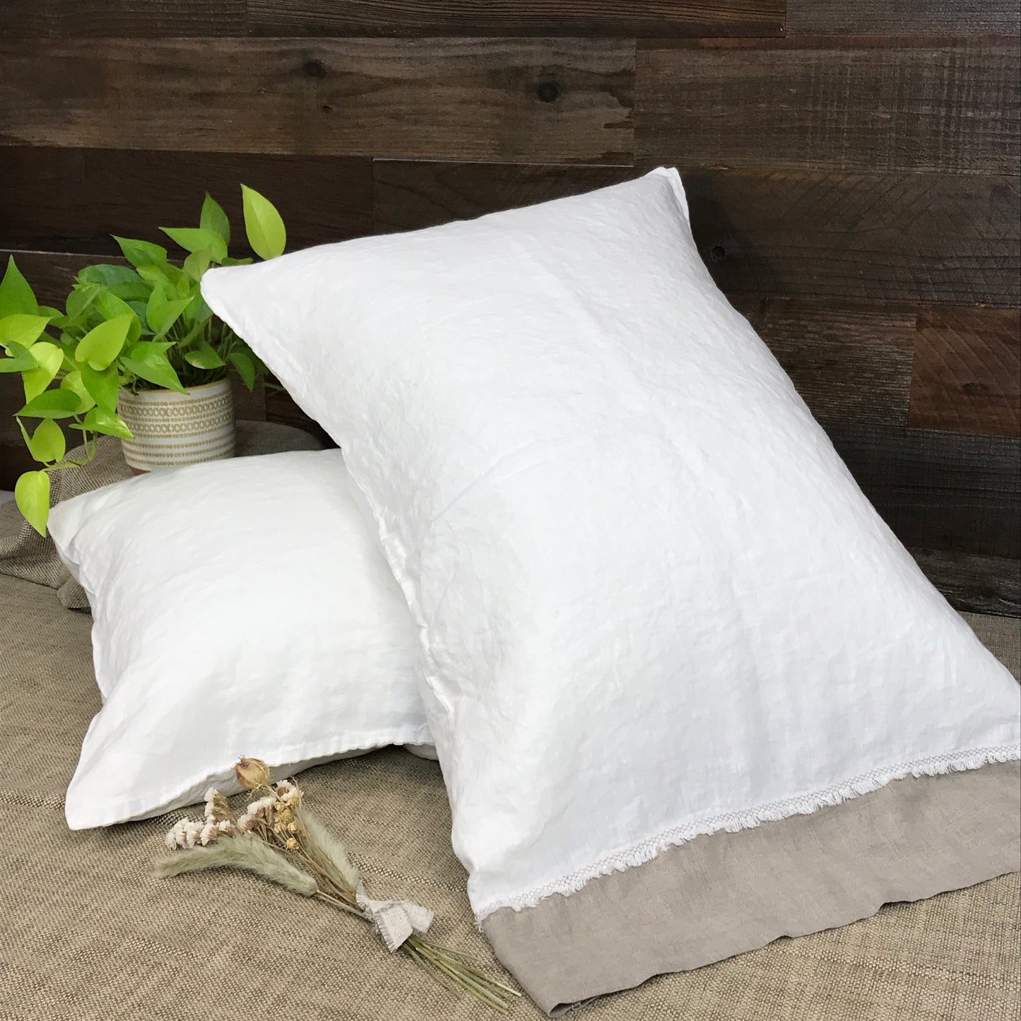 Bohemian Touch Off-white Flax Pillowcase