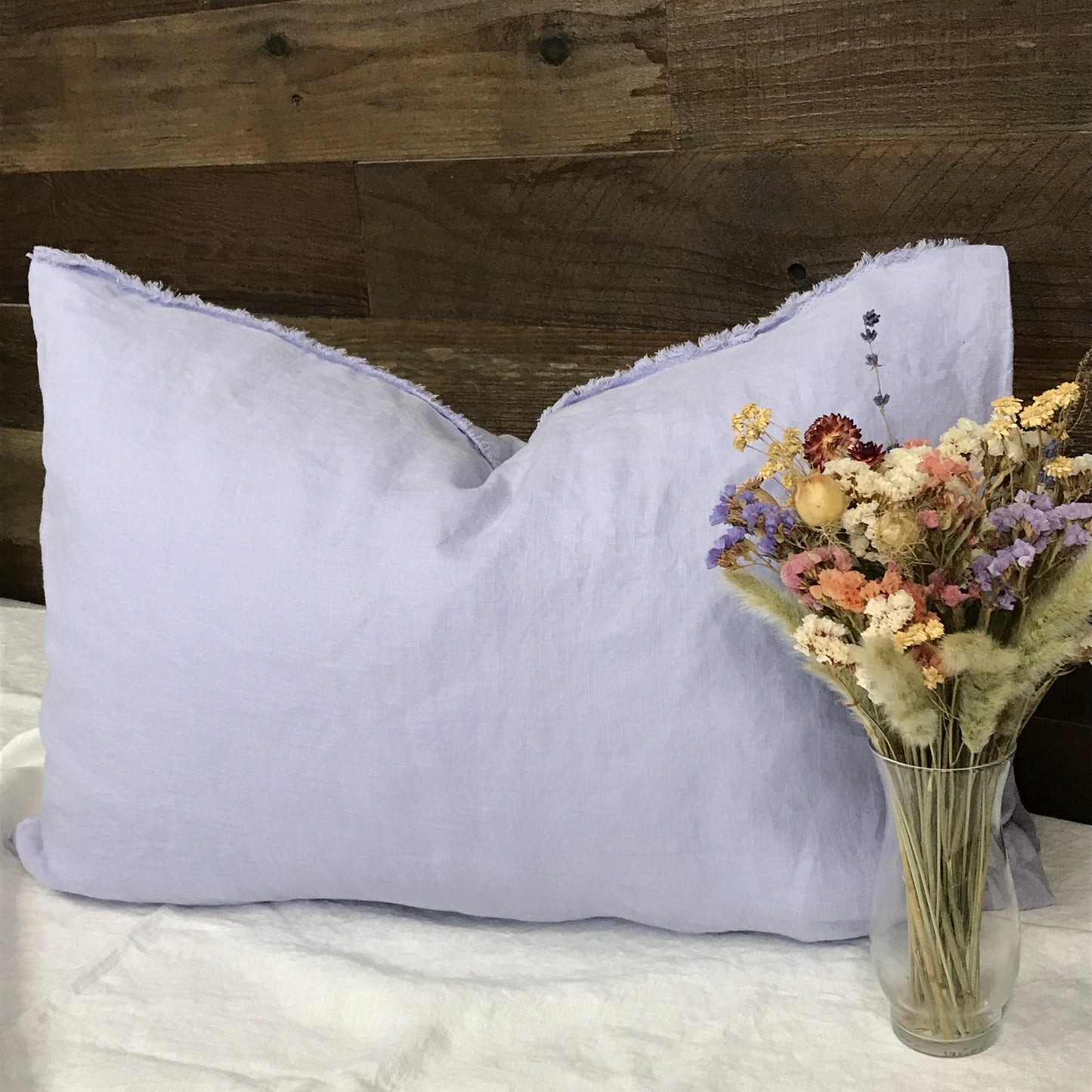 Silver Lilas Flax Pillowcase Sham